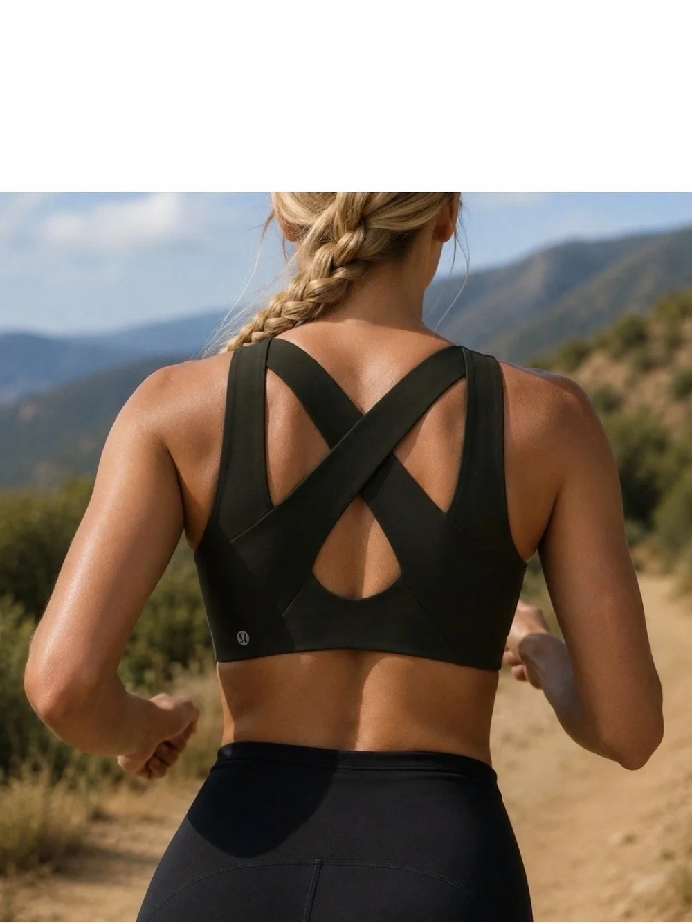 lululemon athletica Enlite Black Cross-Back Sports Bra front zip up